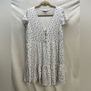 American Eagle Outfitters cream and Blueish flowers Dress